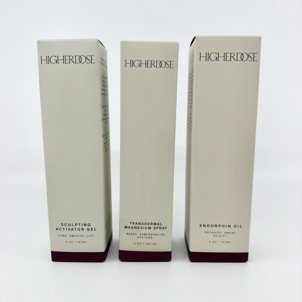 HIGHER DOSE Sculpting Gel Endorphin Oil Magnesium Spray Set New Sealed Set